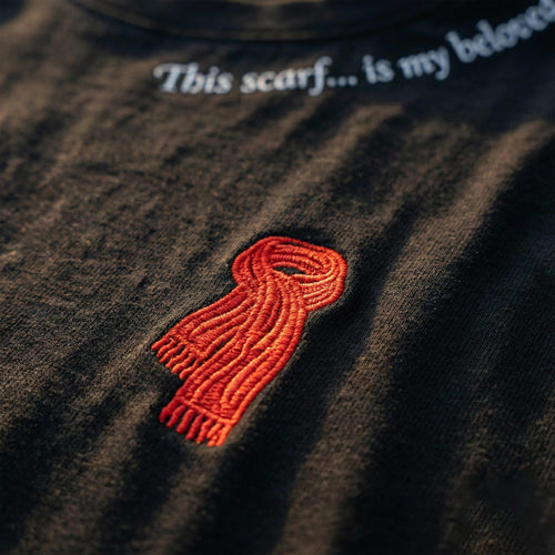 RED SCARF : Premium 240 GSM Embroidered Street T-shirt