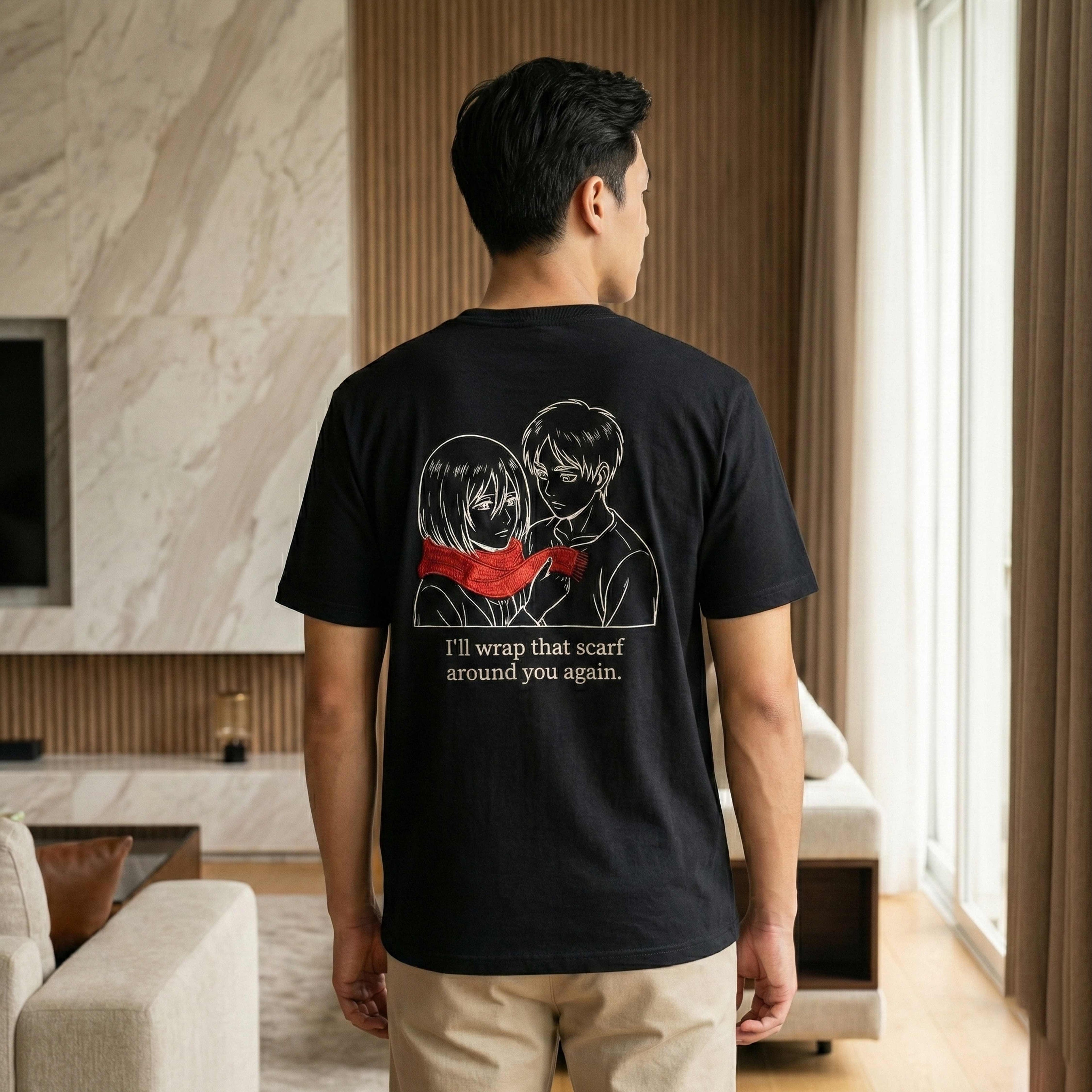 RED SCARF : Premium 240 GSM Embroidered Street T-shirt